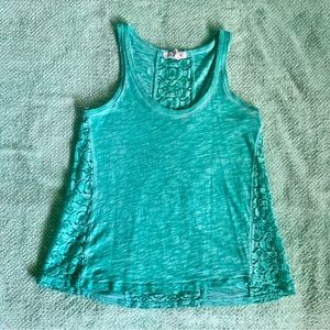 Aeropostale Lace Tank Top XS light blue